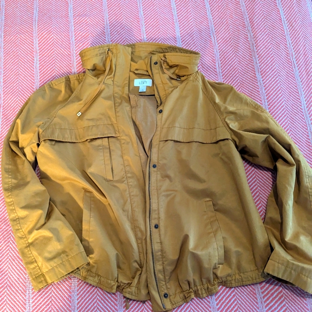 Loft Med Mustard lined zip jacket
